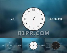 Pr图形预设 10组模拟钟面时钟计时器手表时间元素 Pr素材